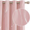 Deconovo Thermal Insulated Curtains Silver Wave Line Foil Printed Eyelet Blackout Curtains for Bedroom 55x72 Inch Coral Pink 2 Panels