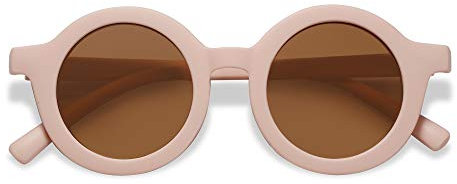 SOJOS Simpatici occhiali da sole rotondi per bambini Girls Boys Protezione UV400 SK5606 con Telaio Rosa/Lente Marrone
