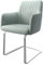 DELIFE Schwingstuhl Greg-Flex Freischwinger flach Edelstahl Stripes Mint Taschenfederkern