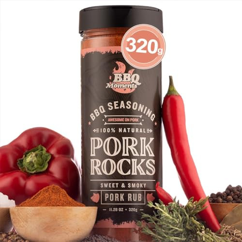 BBQ Moments Spezie per Barbecue Rub per Maiale, Insaporitore per Carne, Maiale Tirato - Condimento & Miscela di Spezie Cucina, Griglia 220g (7.7 Oz)