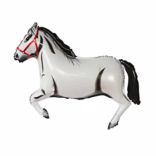 ballonfritz® Pferde Ballon - XXL Pferde Luftballon 110x60x25cm in Weiß als Geburtstagsgeschenk, Party-Deko oder Überraschung