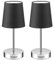 MONZANA® Nachttischlampe 2er Set 32cm Stoff Grau Taupe Anthrazit Weiß Wohnzimmer Schlafzimmer Lampe Leuchte Tischlampe Nachttischleuchte Tischleuchte