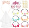 Ucouper JGA Accessoires Frauen Junggesellenabschied Frauen Team Bride Braut Schärpe 11 PCS Bride to Be Deko Schleier Tiara Tattoos Brille Blumenkranz Bachelorette Party