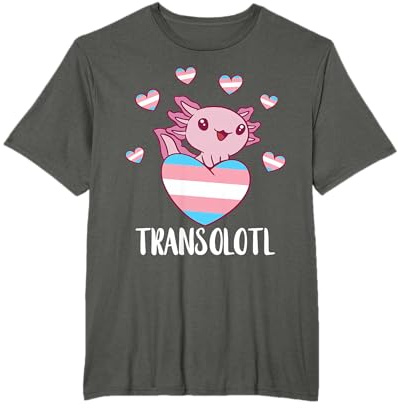 LGBTQ Gay Lesbian Trans Gender Pan Pride T-Shirt: Transgender Happy Axolotl Gleichheit Schwarz Unisex Small Klassisch Kurzarm Pride Events LGBTQ Community Support
