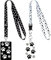 Schlüsselband mit Pfotenabdruck, mit Kartenhalter, Hundewelpen, Pfotenabdruck, Umhängeband mit transparentem Ausweishalter, wasserdicht, für Schlüssel, Ausweis, Flugticket (2 Sets)