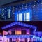 17m Lichterkette Außen Eisregen Blau und Kaltweiße, 480 LED Strom mit Stecker, Weihnachtsbaum, Eiszapfen Lichtervorhang für Traufe, Treppe, Geländer, Fenster Blau und Kaltweiße Inner