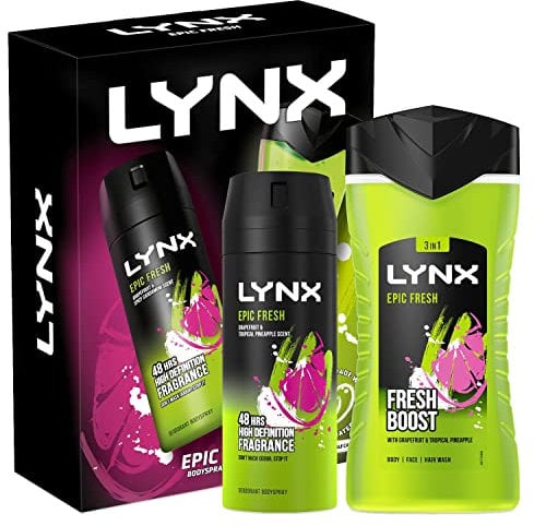 Lynx Epic Fresh 2pcs Gift Set For Men Bodywash & Bodyspray Duo Gifts For Him
