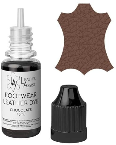 Leather Assist Tinte para cuero para calzado, reparación de color de pintura, zapatos de cuero, botas de cuero, mocasines, zapatillas (chocolate)