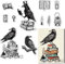 craspire Book Clear Stamps Crow Transparenter Silikonstempel Back to School Klarer Stempel Für Die Kartenherstellung, Journal, Tagebuch, Dekoration Und DIY Scrapbooking