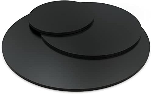 AUPROTEC Tischplatte 19mm rund Ø 1400 mm schwarz Holzplatte melaminharzbeschichtet Spanplatte mit Umleimer ABS Kante Auswahl: 140 cm