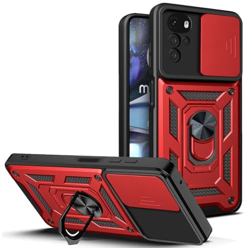 betterfon Handyhülle für Motorola Moto G22 / E32 / E32s | Stoßfest & Kratzfest | Mit Kameraschutz, Anti-Fingerabdruck & robustem Panzerschutz-Design | Rot
