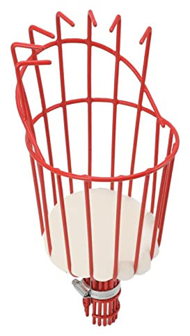 Cyrank Fruits Picking Basket, Twist on Fruit Picker Basket Fruit Picker Harvest Basket Head Iron Fruits Harvester Basket with Cushioned Foam Pad Prevent Bruising Fruits Picking Tool for Home