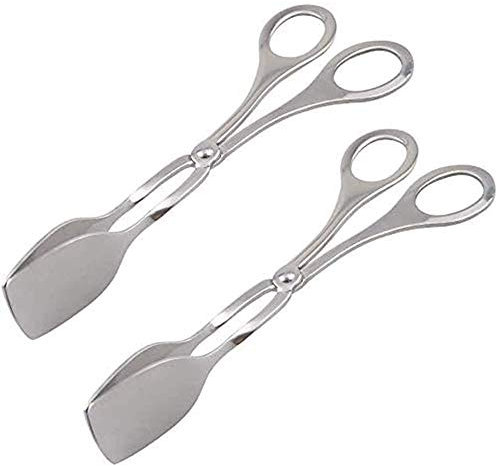 BEEOFICEPENG - 2 pinzas de cocina, pinzas para tostar, pinzas para repostería, pinzas para servir, pinzas versátiles, pinzas de cocción de tijeras