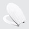 WINSOME White Wooden Toilet Seat - 18'' (45cm) Oval - Hygienic MDF Wood with Tongue and Groove Design - Easy Fit with Hinges & Fixtures