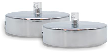 DOJA Barcelona | Deckenlampen Baldachin | Silber | 2 Stück Packung | Lampenbaldachin 100x25mm | Deckenrosette | Metall Deckenbaldachin | Deckenlampen Zubehör, Schlafzimmerdekoration, Kabelabdeckung