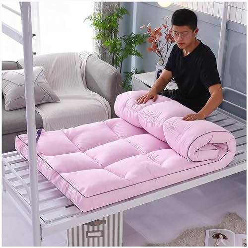 PIKETU Dick warm tragbare Tatami-matratze, Faltbare faltmatratze, japanische Faltbare futonmatratze, verdicken Tatami bodenmatratze schlafunterlage,Rosa,150 * 200cm