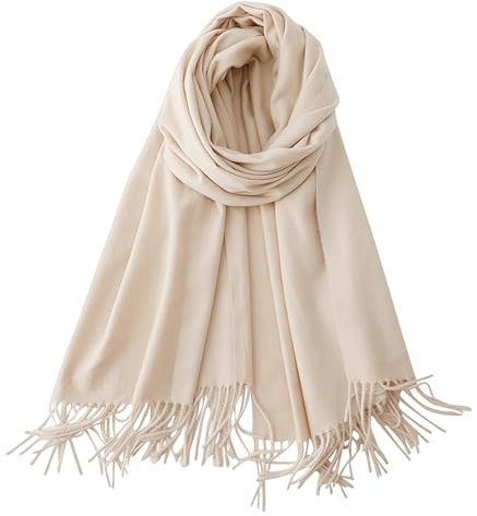 DAZZLUXE 1 bufanda beige para mujer, bufanda y bufanda de cachemira, bufanda suave, bufanda ligera para mujer, accesorio de ropa para mujer, adecuado para uso diario, bodas y fiestas, beige, 70 * 200