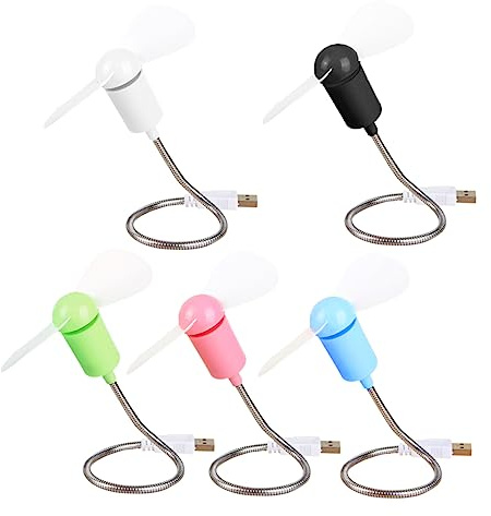 Veemoon Lot de 5 Mini Ventilateurs Usb Compacts Usb C pour Ordinateur Portable Ventilateur Flexible Silencieux