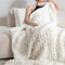 RIWASURNA Luxury Chunky Knit Blanket Throw, Handmade Thick Chenille Yarn Throw 50x60, Cream Cable Knit Crochet Blanket, Decorative Cozy and Soft Crochet Throw Blanket for Couch Home Decor