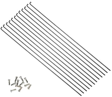 Für Fahrrad-Speichendraht, Mountainbike, Rennrad, 304 Edelstahl, hohe Festigkeit, 259/261/271/273/291/293 mm, 26 27,5 cm, 29 Zoll Raios Strahlen (Farbe: Ellenbogen 291 mm x 12 Stück BK)