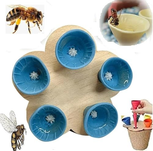 Bienen Insekten Trinkbecher, Bee Insect Drinking Bee Cups für Bienen Trinken Insect Feeder Bienenbecher, durstige Bestäuber brauchen ein Getränk, Bienentränke für den Garten (Blau)