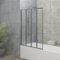 Blümme 850x1400mm 4 Panel Folding Bath Shower Screen Over Bath Shower Screen Door Clear Glass Chrome Framed