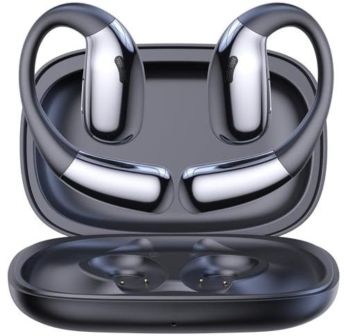 Casque Bluetooth, écouteurs Bluetooth 5.3 stéréo HiFi avec 4 ENC Mic, 60 heures de durée, écouteurs Bluetooth annulation de bruit, contrôle tactile, IPX7 étanche casque sans fil (noir)