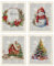 TLESKE Retro-Poster mit Aufschrift Hello Winter Christmas, ungerahmt, für Zuhause, Schlafzimmer, Wohnzimmer, Vintage-Schneemann, Weihnachtsbaum, Wandkunstdrucke, Dekoration, verschneites Haus,