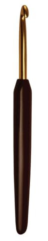 KnitPro Goldfarbene Aluminium-Häkelnadeln – 3,25-mm-Häkelnadeln mit einem Ende, glatter, bequemer Griff