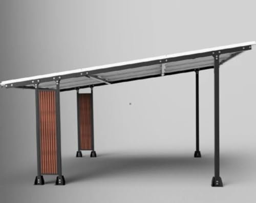 NAKA PV Carport Alu Solar Photovoltaik Solarmodule 3x6 m 9X Doppelglas PV Module ca 4kWp H1 Aluminium Stahl