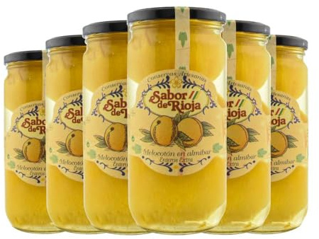 Pêche au sirop entier extra Sabor de Rioja 700 g Pack de 6