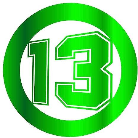 Autoaufkleber 12 X 12 cm 3D-Vinyl-Autoaufkleber Nummer 13 Auto-Styling Und Motorrad-Dekorationen Aufkleber Autozubehör PVC Aufkleber(Chrome Green)