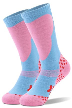 Calcetines Esqui Niño, Calcetines Nieve NiñO Calcetines Esqui NiñA Calcetines Nieve NiñA Para NiñOs NiñAs Calcetines Ski Nino Invierno (FR/ES, Edad, 6 años, 10 años, Regular, Rosa)