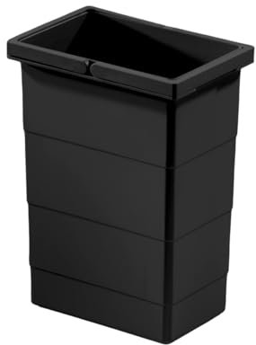 Hailo Inneneimer | Modell 1225959 | Schwarz | 8 Liter Fassungsvermögen | Maße: 226 x 156 x 295 mm | Zwei Henkel | Stabiler Haushaltsmülleimer | Robuster Kunststoff | Ideal für Küche & Haushalt