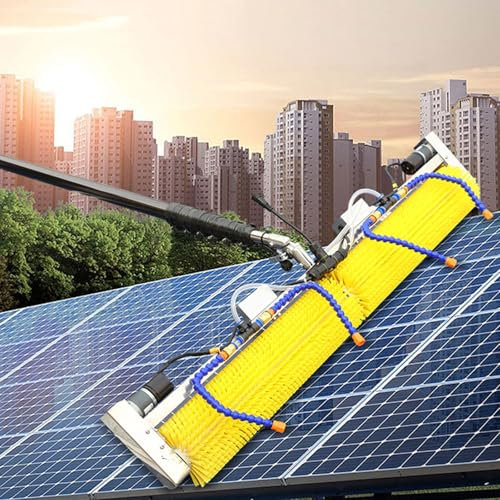 DKXCOSQ Kit de Nettoyage de Panneaux solaires avec Brosse à Rouleau de 60 cm et Perche alimentée en Eau de 8 m Machine de Nettoyage photovoltaïque multifonctionnelle