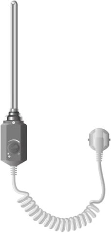 LuxeBath Heizstab 900W Graphit für Badheizkörper, Heizpatrone mit Thermostat für Heizkörper, Elektronischer Temperaturregler, Heizelement mit Stecker, Elektroheizstab für Heizungen & Handtuchtrockner