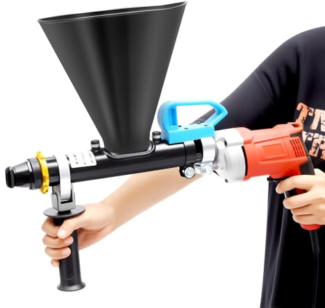MEELRYD Elektrisch Zement Fugenpistole, Electric Cement Caulking Gun, Mörtelspritze Elektrische, Handmörtelpumpe, Elektrisches Fugenwerkzeug Cement Grouting Machine, 700W mit 2 DüSe, Rot