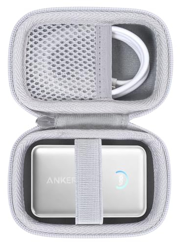Khanka for Anker Nano Power Bank,10,000mAh 45W(‎A1638) Powerbank Hard Carrying Case,Storage Travel Cover for Anker Nano 45W Max Compact Battery Pack,Case Only (White)