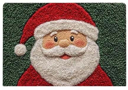 ZHUMCCY Weihnachtsmann Badezimmerteppiche, 80x50cm Weihnachtsmann Badematte Saugfähiger rutschfest Weihnachts Fußteppich Für Wohnung Wohnzimmer Tür Küche Haus