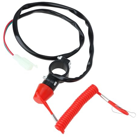 EMSea Interrupteur d'arrêt d'urgence avec Attache de Sécurité Montage sur Guidon de 22 Mm Arrêt étanche Compatible avec VTT Quad Jet Ski
