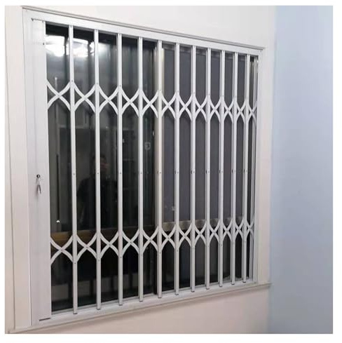Sliding Folding Window Guardrail, Retractable Security Grille 24 32 36 40 47 55 63 67in Width, for Balcony Kid's Room Kitchen(47.2X55.1IN/120X140CM)