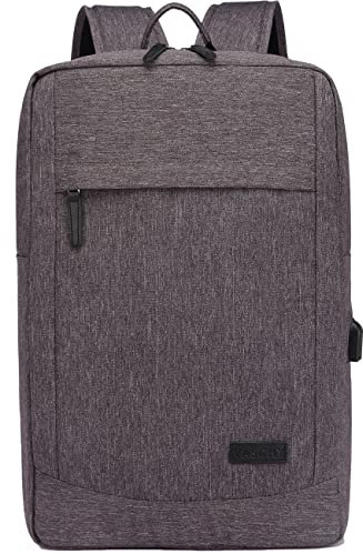 VASCHY Sac à Dos Homme, 17 Pouces Léger Sac a Doc Femme Antivol Imperméable Léger Sac à Dos Ordinateur avec USB Charging Port pour Travail Voyage École Gris