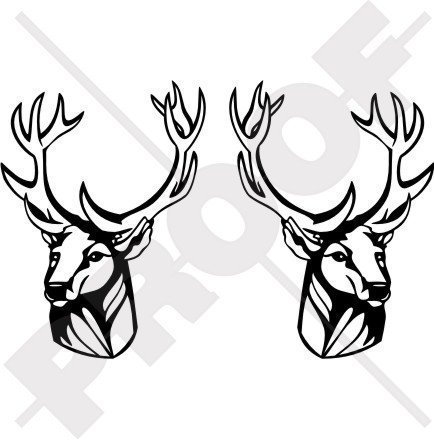 Bock Deer Hirschjagd 190mm Auto & Motorrad Aufkleber, x2 Vinyl Stickers - Wahl VON 22 Farben