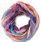 fashionchimp Loop Schlauchschal für Damen mit Feder-Muster in Batik Style, Crash and Crinkle, Seide (Aprikot-Bunt)