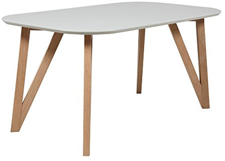 SalesFever Esszimmertisch Aino, Küchentisch in grau, 160 x 90 cm, furnierter Esstisch, pflegeleichter & Abgerundeter Holz-Tisch, FSC® Zertifiziert