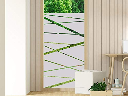 GRAZDesign Fensterfolie Streifen Blickdicht, Sichtschutz Folie Milchglasfolie für Fenster, Glastür, Scheiben lichtdurchlässig Kreuz und Quer - 70x80cm / Silbergrau