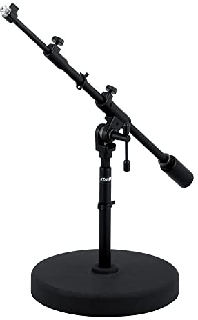 Tama MS736RELBK Iron Works Studio Series Round Base Low Profile Boom Microphone Stand - Heavy Cast Base with Telescoping Iron-Core Boom - Black