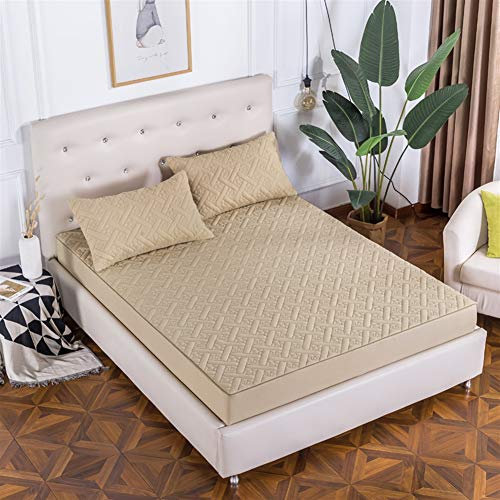 LIVEINU 360 Grad Rundumschutz Matratzenschoner mit Zweiseitigem Reißverschluss Gesteppt Anti-Allergisch Unterbetten Maschinenwaschbar Matratzenauflage Gelb 180x200x25cm
