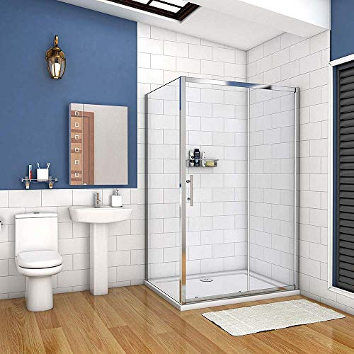 AICA cabine de douche 140x70cm porte coulissante plus une paroi latérale hauteur :190cm