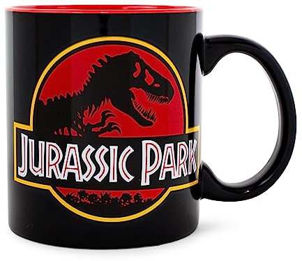 Silver Buffalo Jurassic Park Logo Jumbo Taza de café de cerámica, 20 onzas